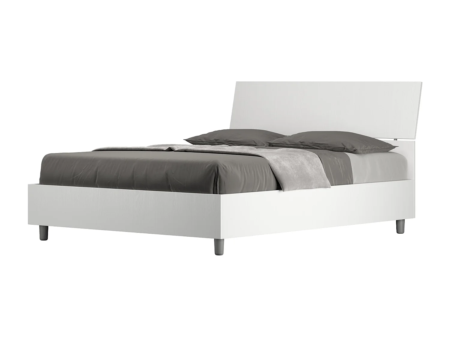 Bed zonder lattenbodem 140x190 schuin hoofdeinde wit essen Demas
