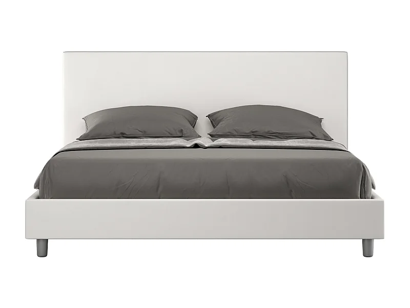 Naspy bed in wit imitatieleer zonder gewatteerde bodem 160x190