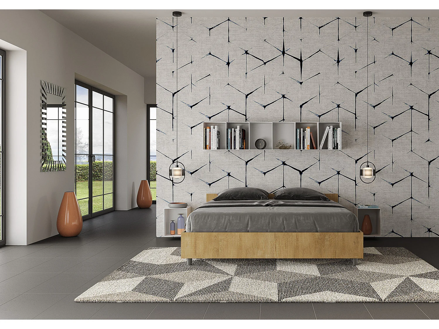 Cama Nuamo roble sin somier 160x190