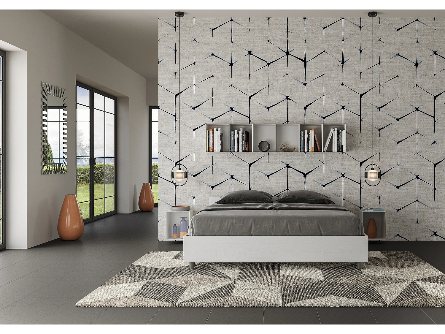 Cama sin somier 160x190 fresno blanco Nuamo