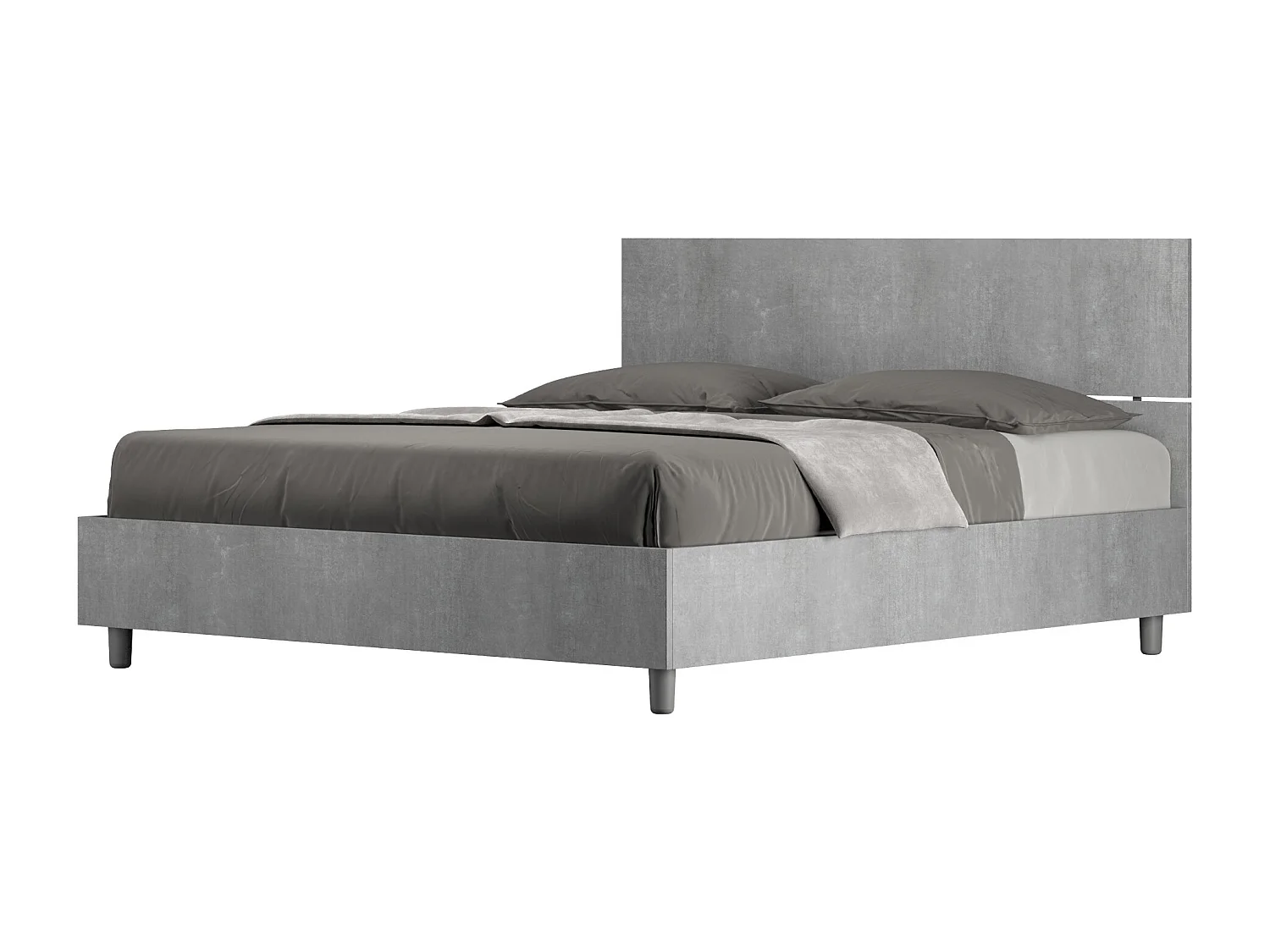 Bed 160x190 zonder lattenbodem rechte bedhoofd cement Demas