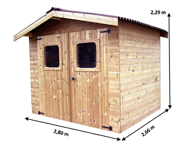 Habrita Abri thiers madriers sans plancher bois thermo chauffé toit double pente 4.87 m² brun doré - thi2421.02n