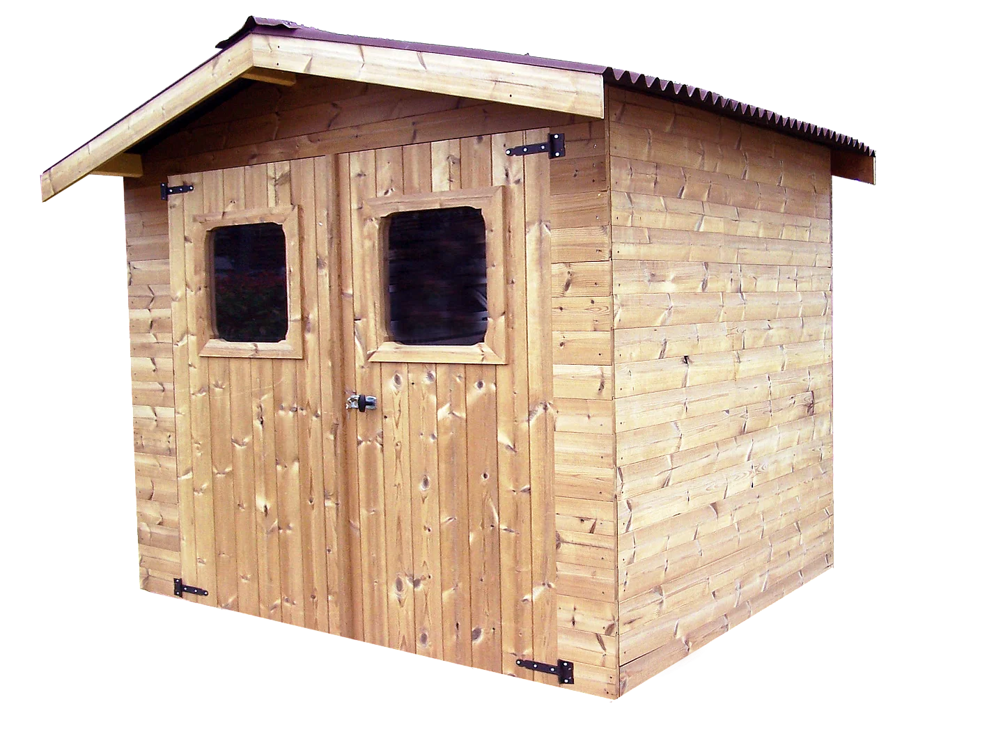 Habrita Abri thiers madriers sans plancher bois thermo chauffé toit double pente 4.87 m² brun doré - thi2421.02n