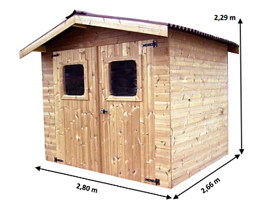 Habrita Abri thiers madriers sans plancher bois thermo chauffé toit double pente 4.87 m² brun doré - thi2421.02n