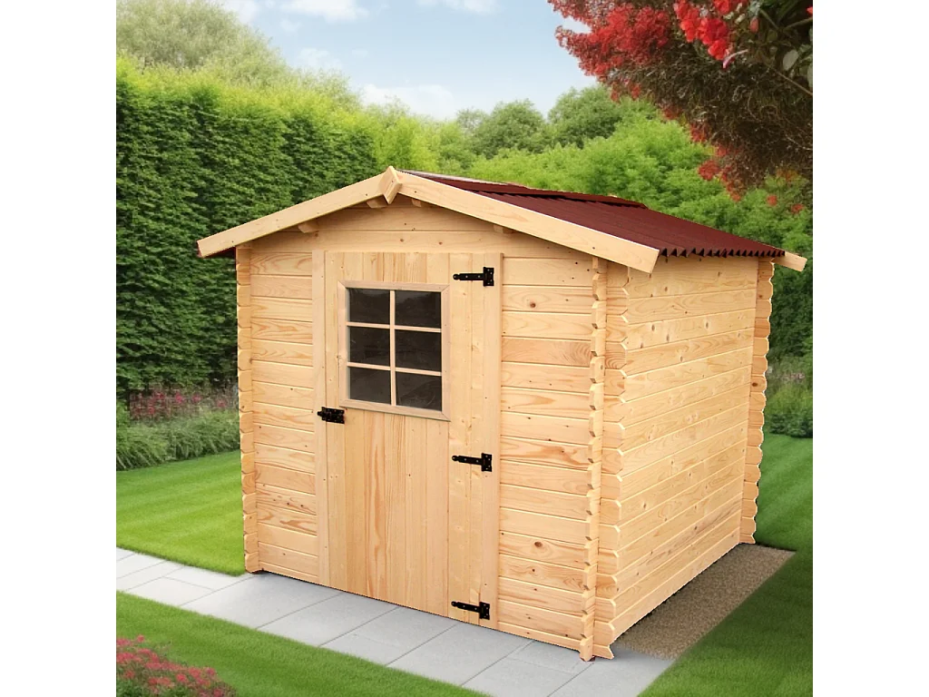 Habrita Abri de jardin madriers massifs 3.24 m² bois naturel - vd2020.02n