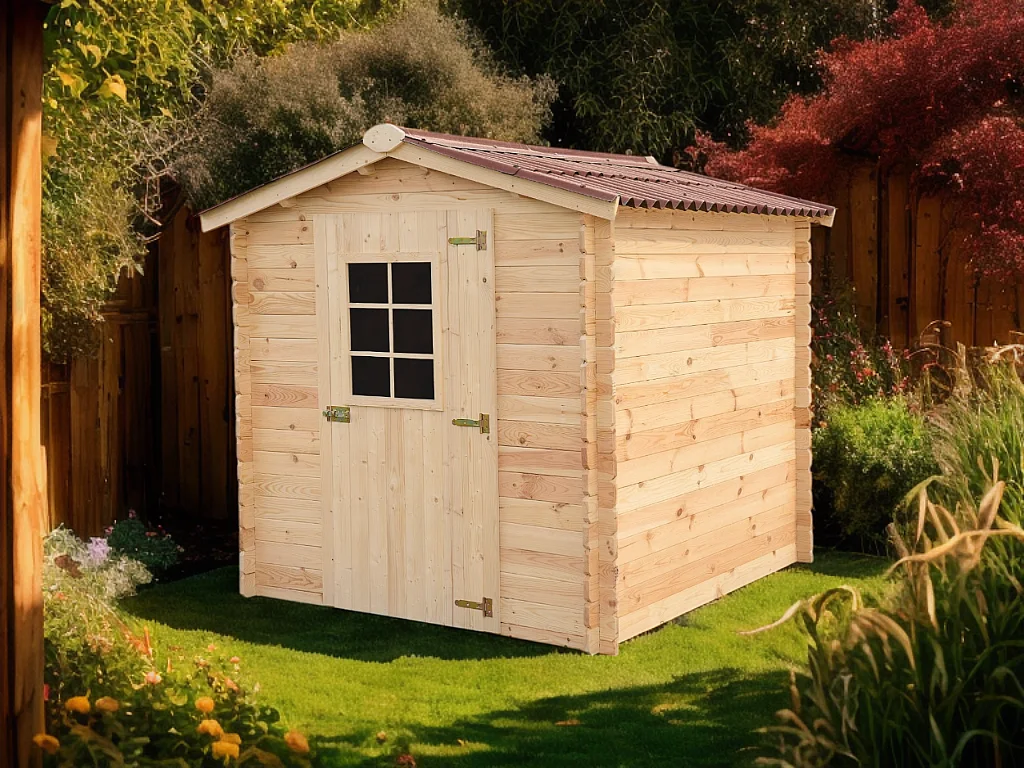 Habrita Abri de jardin madriers massifs 3.24 m² bois naturel - vd2020.02n