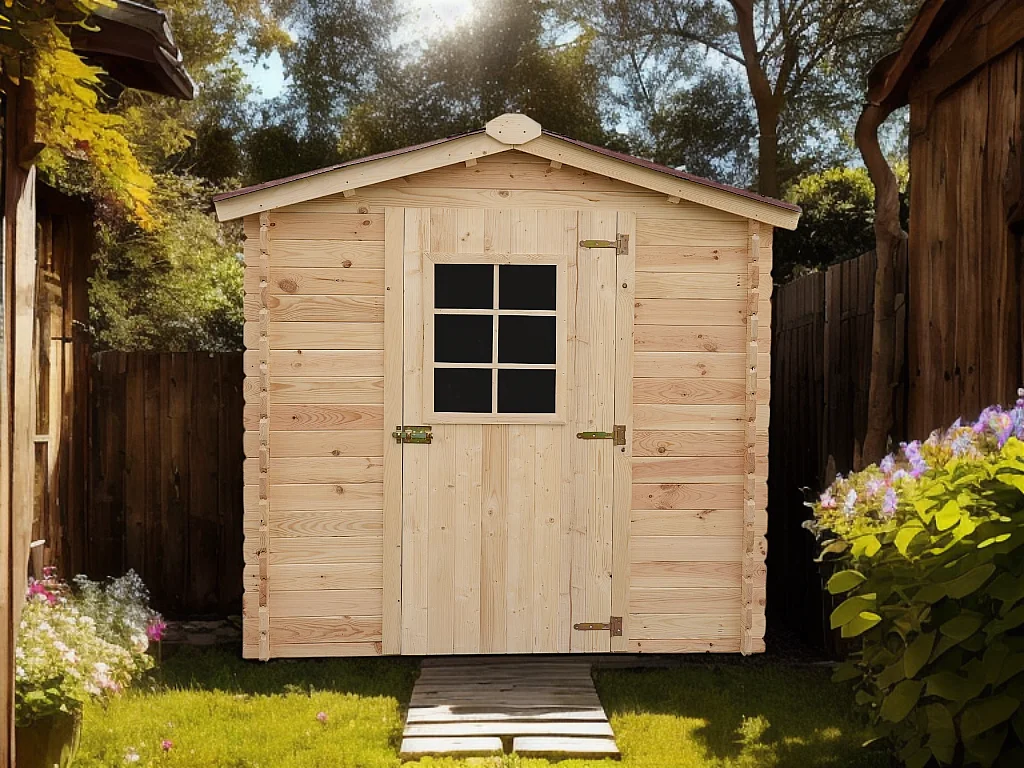 Habrita Abri de jardin madriers massifs 3.24 m² bois naturel - vd2020.02n