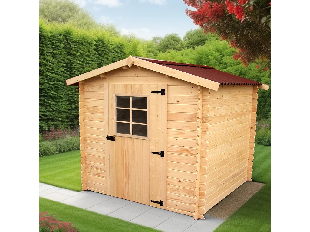 Habrita Abri de jardin madriers massifs 3.24 m² bois naturel - vd2020.02n