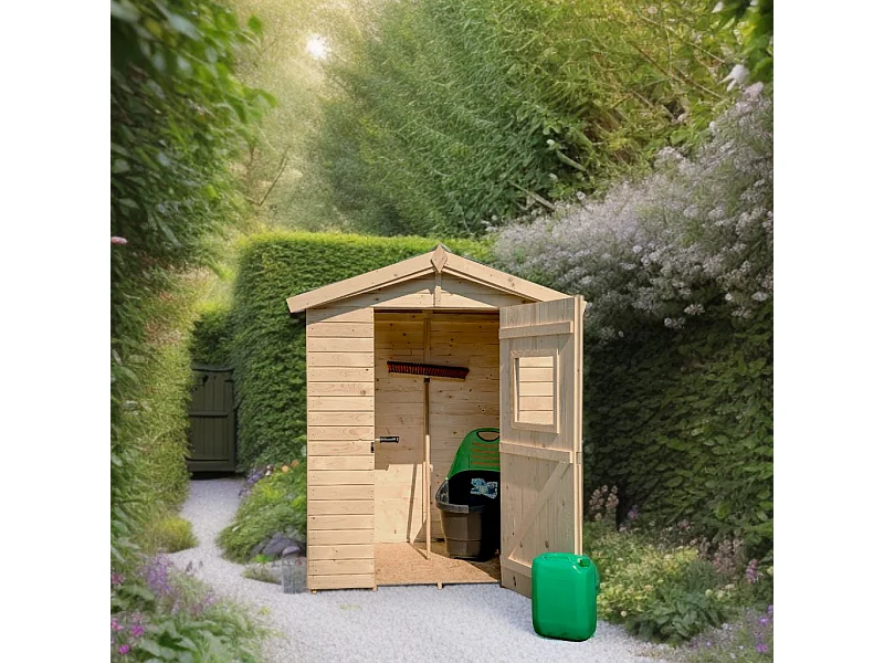 Habrita Abri en panneaux avec plancher 2.61 m2 bois naturel - ed 1612.01