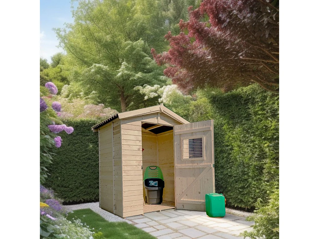 Habrita Abri en panneaux avec plancher 2.61 m2 bois naturel - ed 1612.01