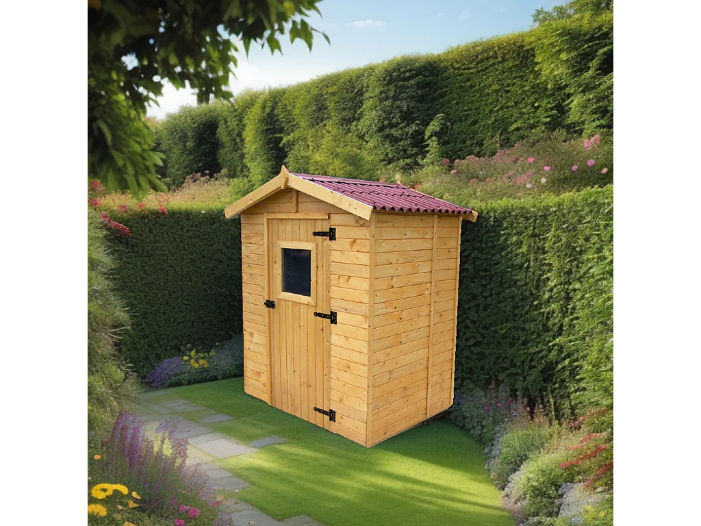 Habrita Abri en panneaux avec plancher 2.61 m2 bois naturel - ed 1612.01