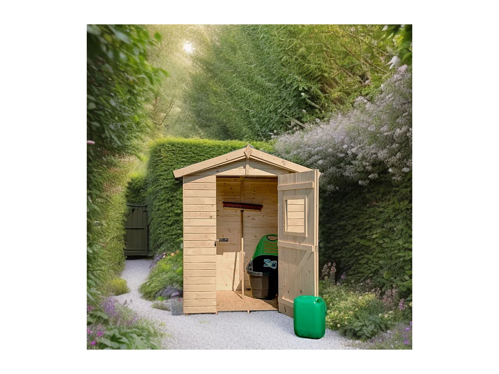 Habrita Abri en panneaux avec plancher 2.61 m2 bois naturel - ed 1612.01