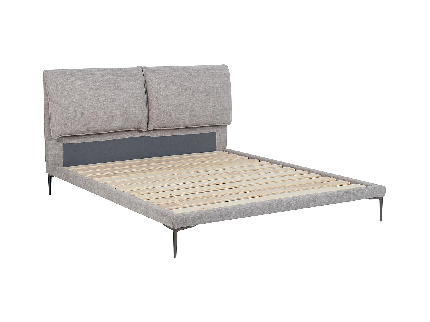 Lit 160 x 200 cm - Tissu - Gris chiné - RIMOTA de Maison Céphy