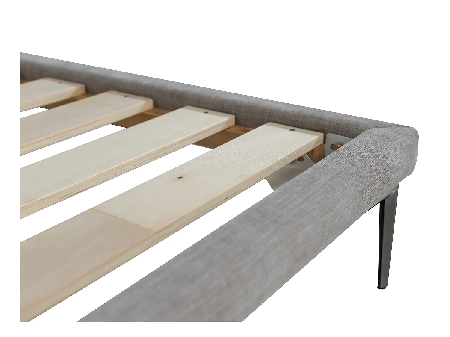 Lit 160 x 200 cm - Tissu - Gris chiné - RIMOTA de Maison Céphy