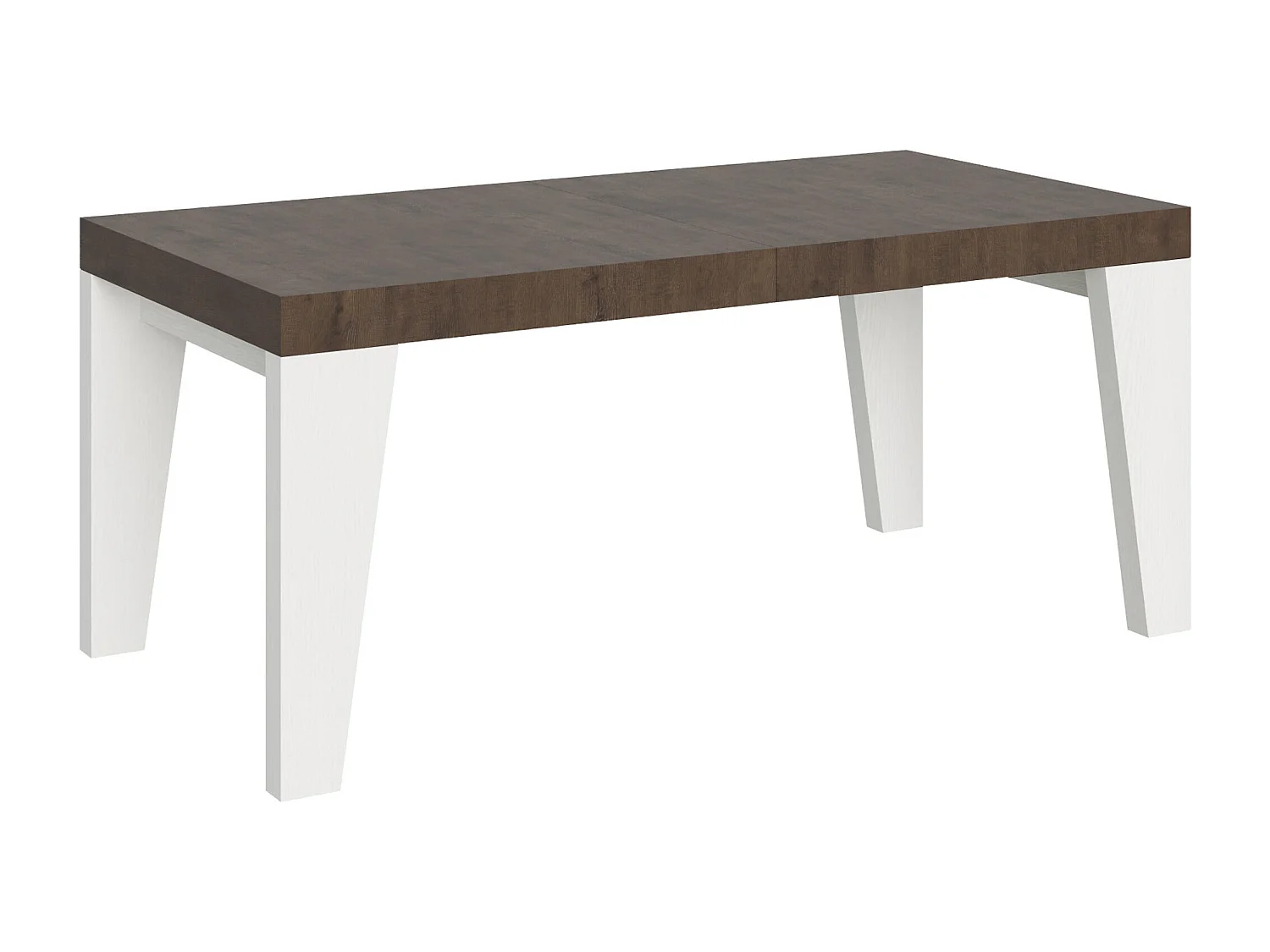 Table extensible 90x180/284 cm Naxy Mix dessus Noyer pieds Frêne Blanc