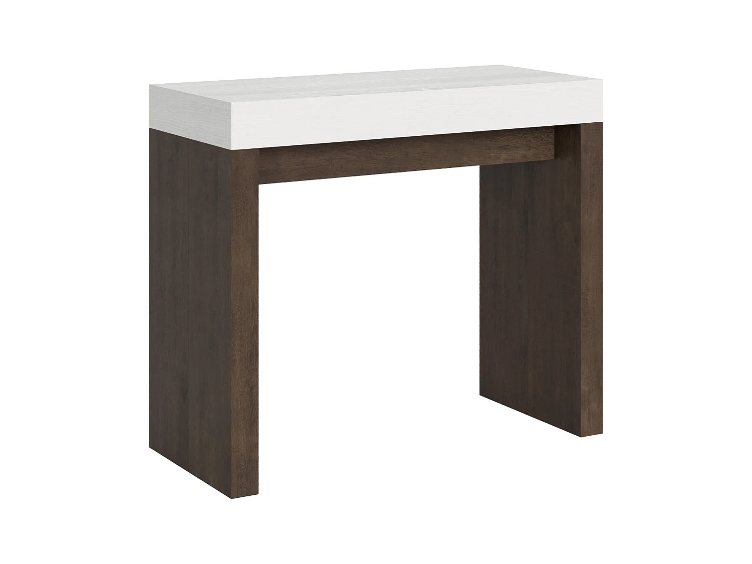 Ausziehbare Konsole 90x40/196 cm Roxell Mix Small White Ash Top - Walnussstruktur