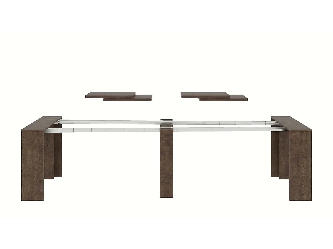 Console extensible 90x49/307 cm Extra chêne nature rallonges internes