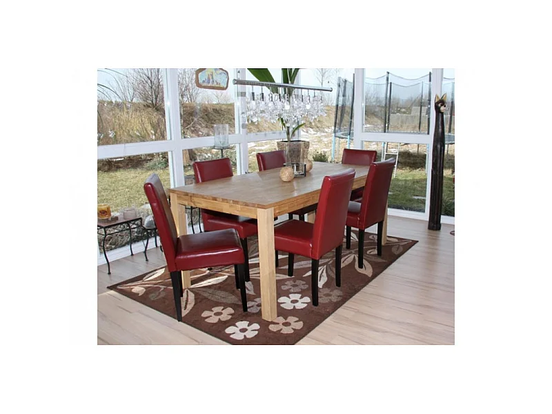 Chaise de salle à manger lot de 2 SANTORINI rouge