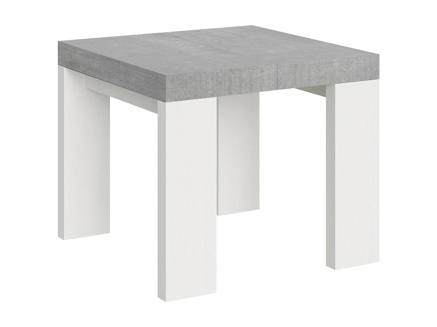 Stół rozkładany 90x90/246 cm Blat Roxell Mix Cement - nogi z białego jesionu