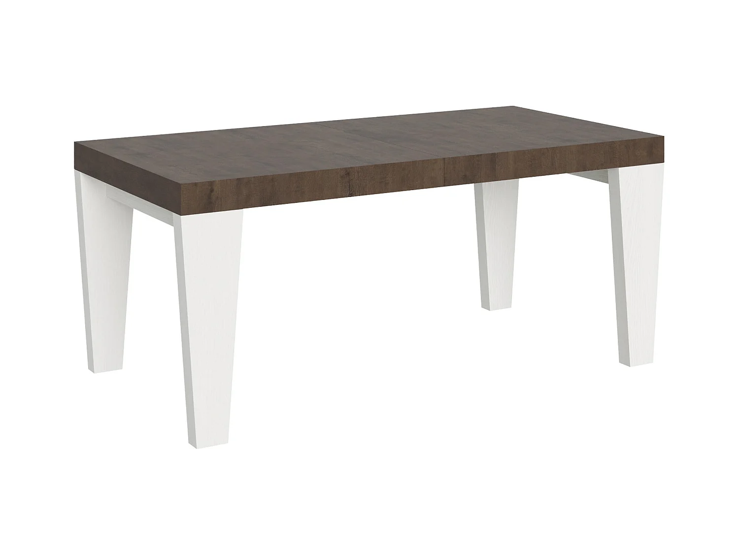 Table extensible 90x180/284 cm Spimbo Mix dessus Noyer pieds Frêne Blanc