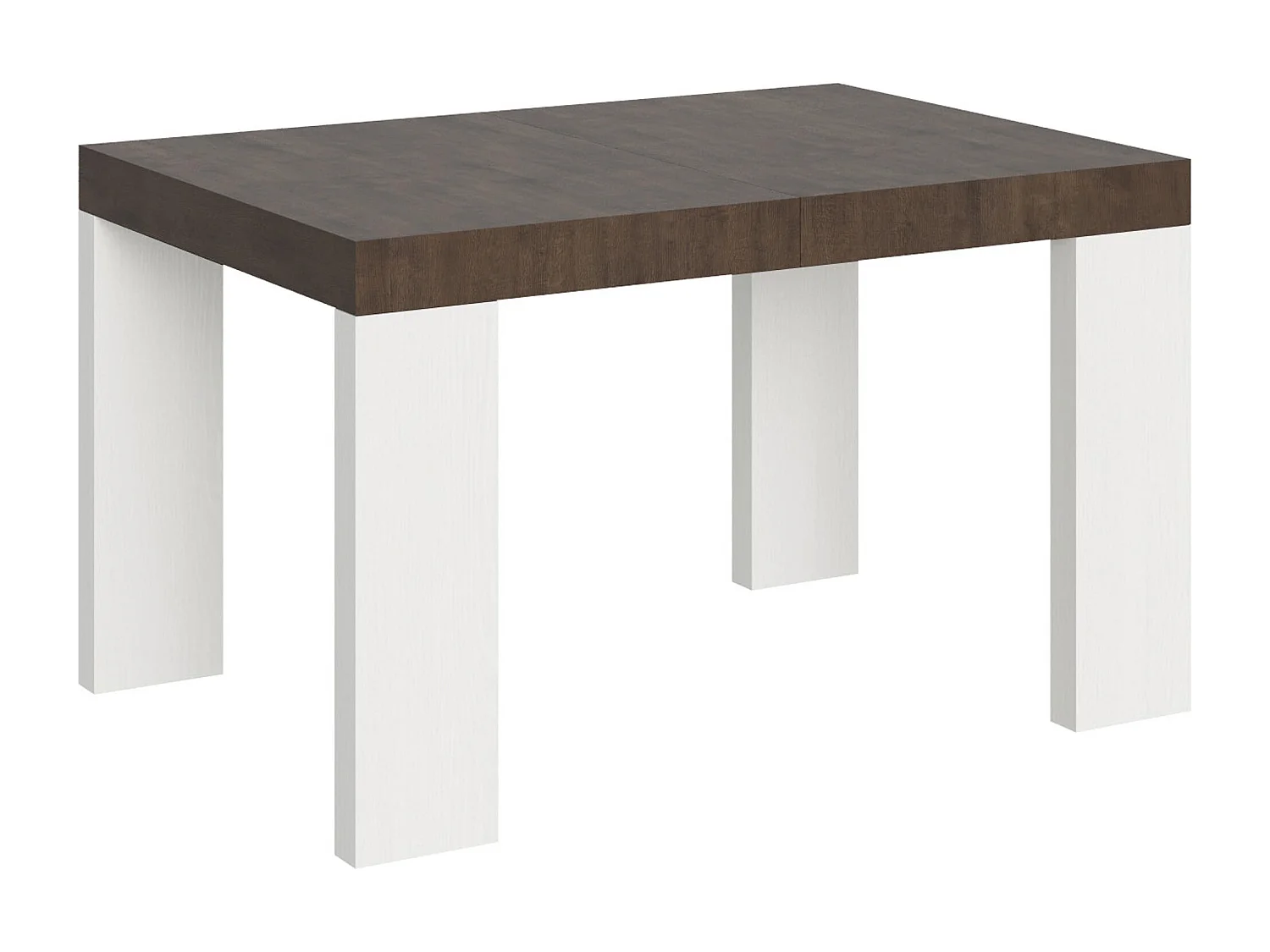 Table extensible 90x130/234 cm Roxell Mix dessus Noyer pieds Frêne Blanc