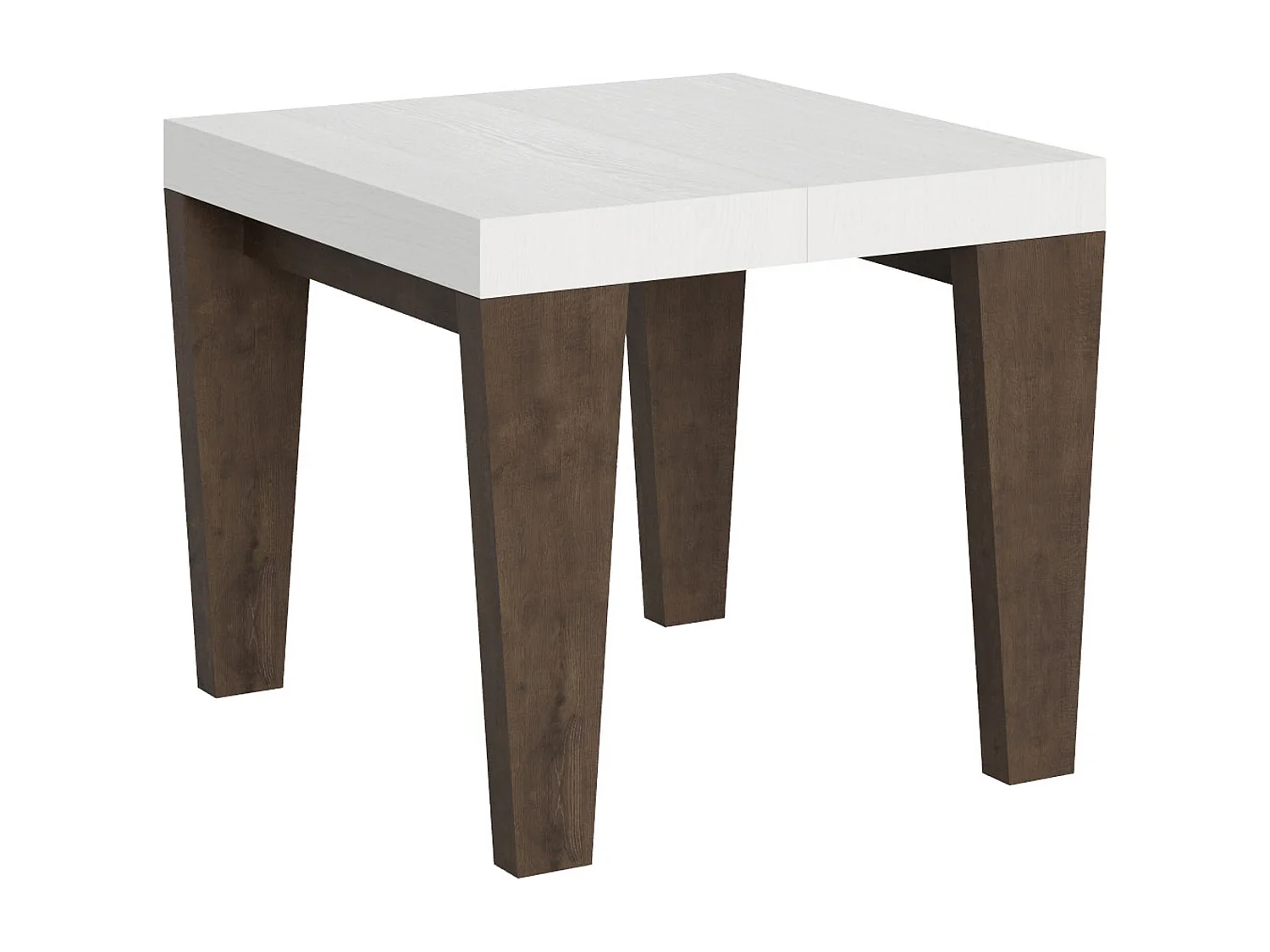 Stół rozkładany 90x90/246 cm Spimbo Mix Blat z białego jesionu - Nogi z orzecha włoskiego