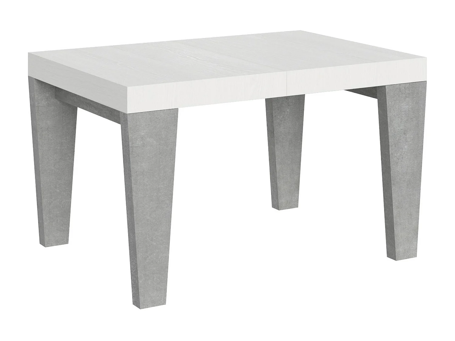 Uitschuifbare tafel 90x130/390 cm Spimbo Mix Wit essenblad - Cement poten