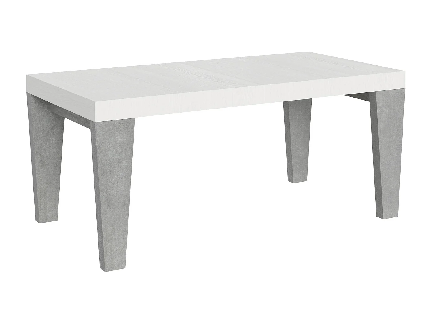 Table extensible 90x180/440 cm Spimbo Mix dessus Frêne Blanc pieds Gris Béton