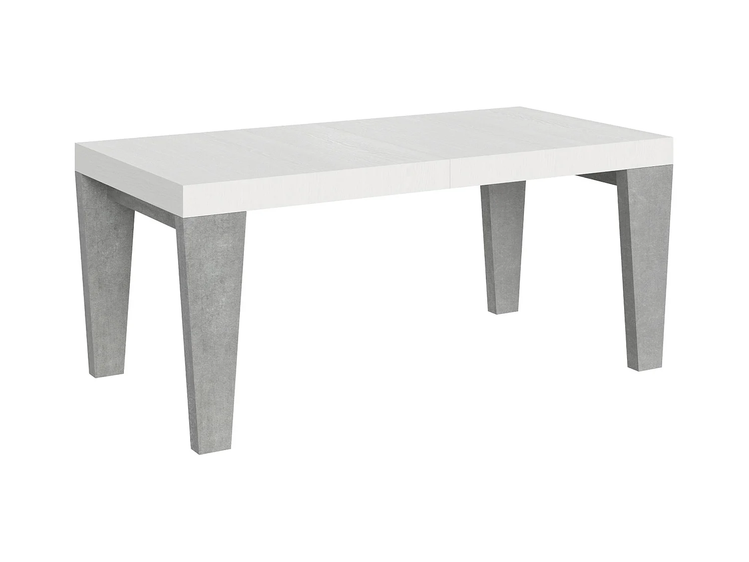 Table extensible 90x180/440 cm Spimbo Mix dessus Frêne Blanc pieds Gris Béton