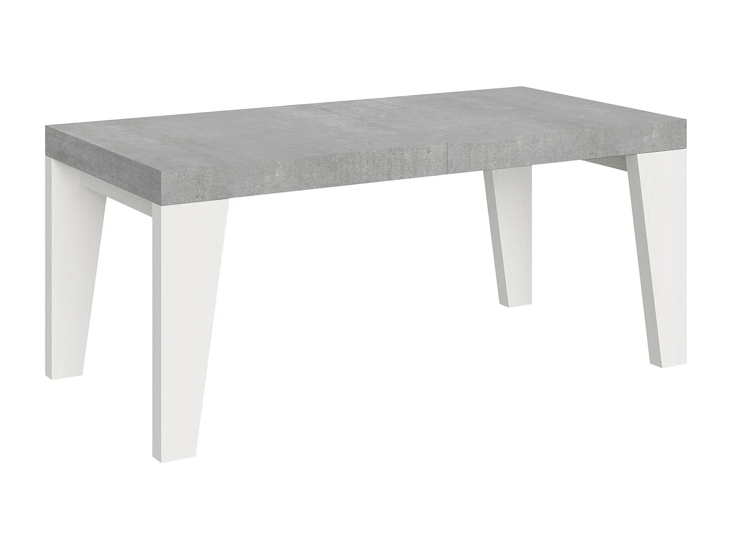 Stół rozkładany 90x180/440 cm Blat cementowy Naxy Mix - Nogi z białego jesionu