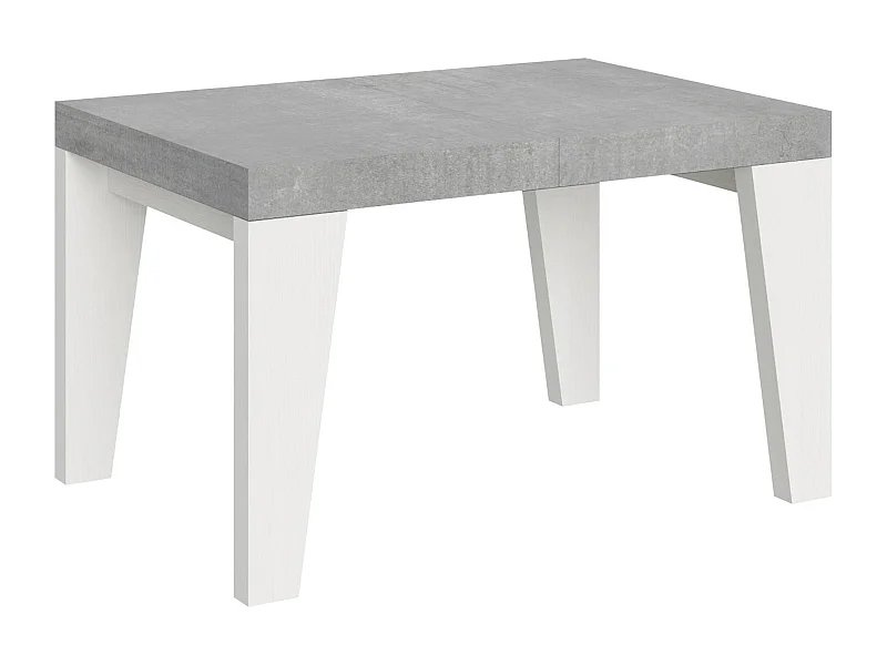 Mesa extensible 90x130/390 cm Tapa Naxy Mix Cemento - Patas Fresno Blanco