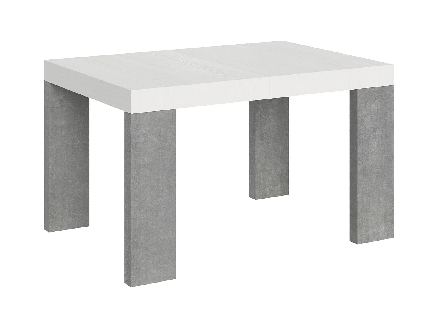 Table extensible 90x130/234 cm Roxell Mix dessus Frêne Blanc pieds Gris Béton