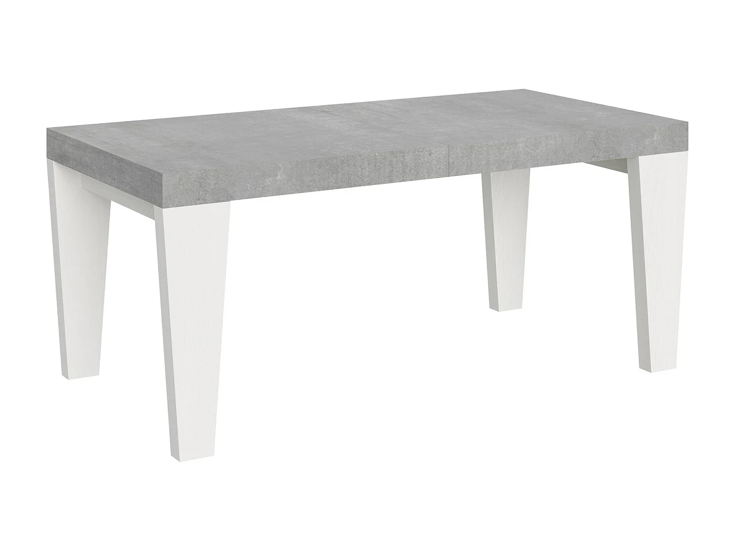 Table extensible 90x180/284 cm Spimbo Mix dessus Gris Béton pieds Frêne Blanc