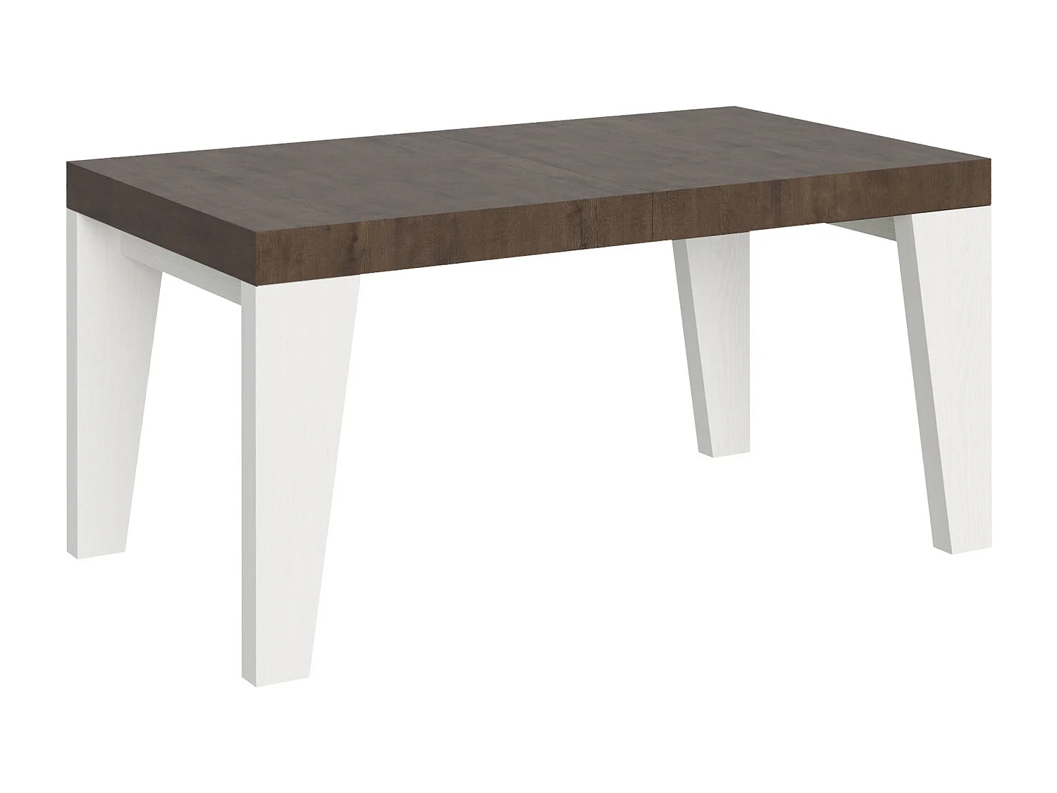 Table extensible 90x160/264 cm Naxy Mix dessus Noyer pieds Frêne Blanc