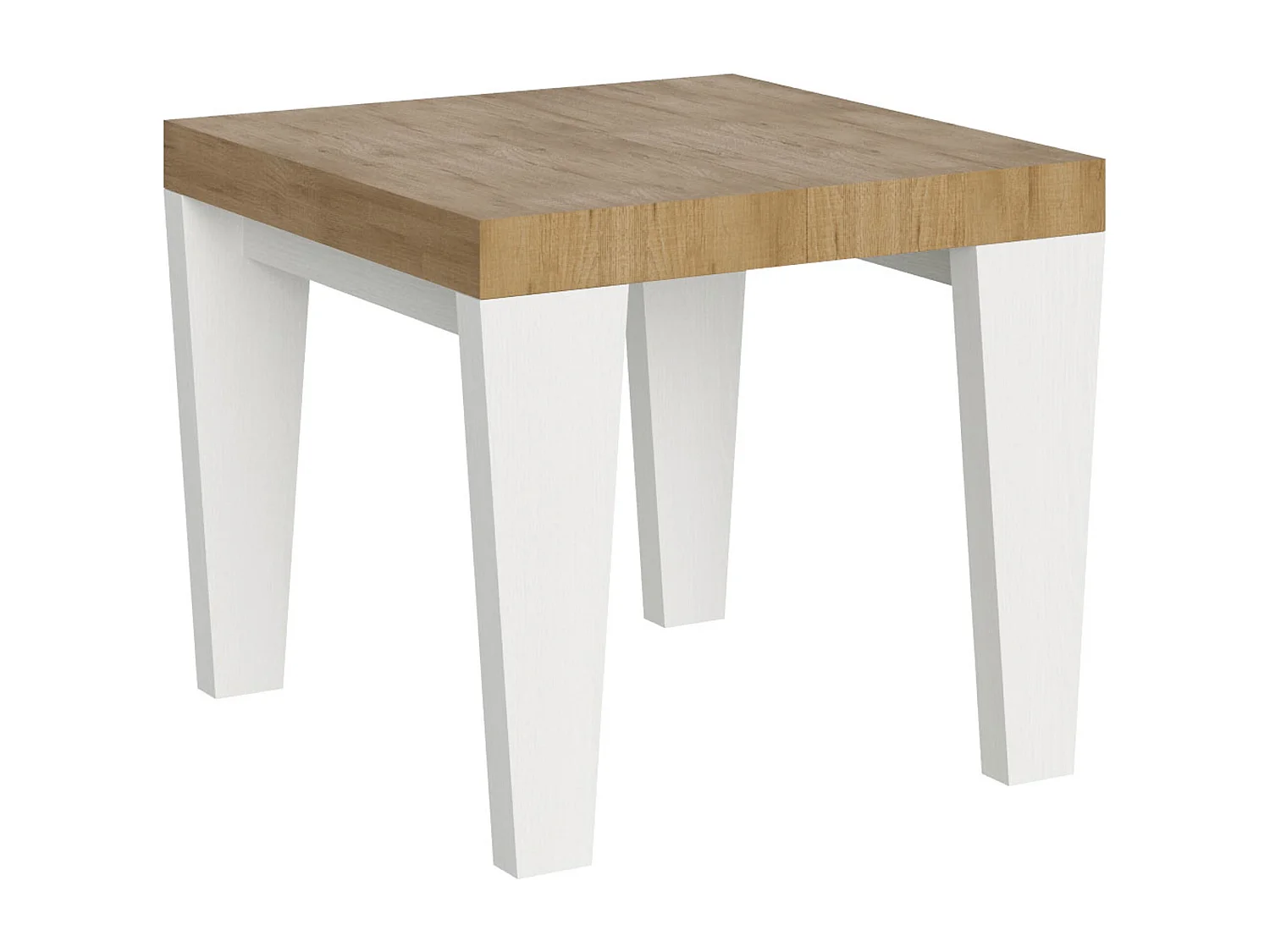 Stół rozkładany 90x90/246 cm Spimbo Mix Nature Dąb Blat - Nogi jesion biały