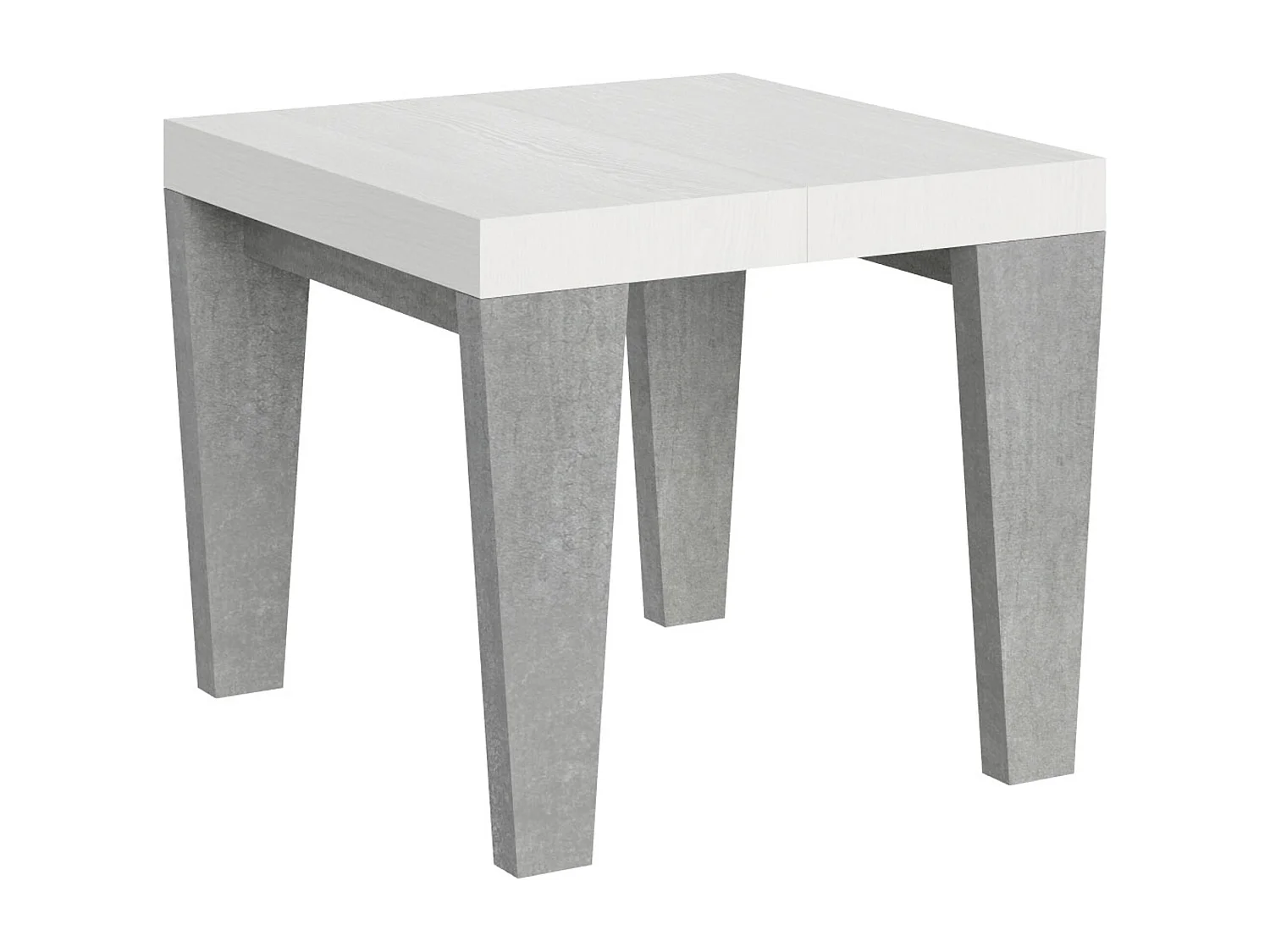 Stół rozkładany 90x90/246 cm Spimbo Mix Blat jesionowy biały - Nogi cementowe