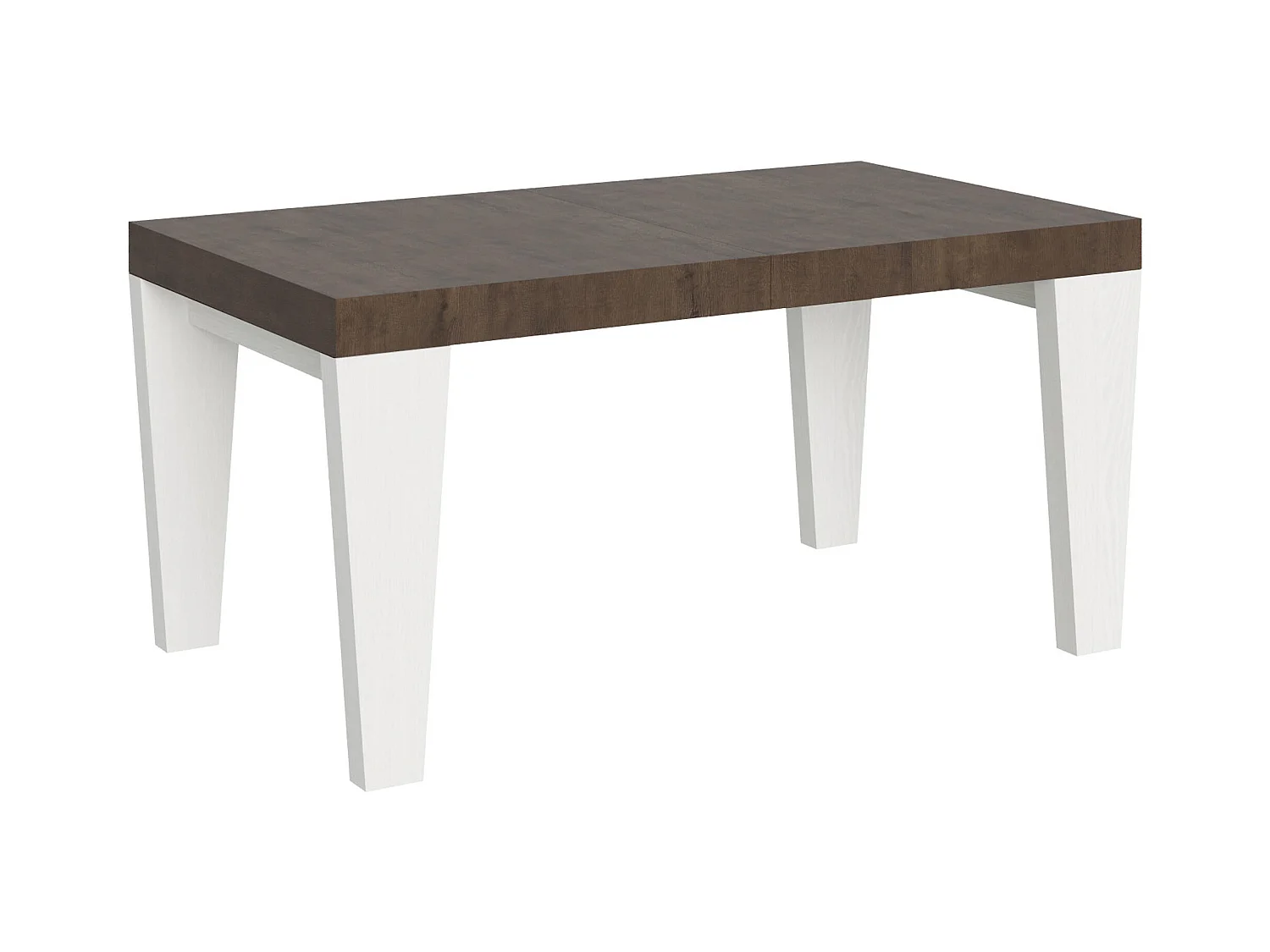 Table extensible 90x160/420 cm Spimbo Mix dessus Noyer pieds Frêne Blanc