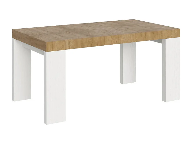 Mesa extensible 90x160/264 cm Roxell Mix Tapa Roble Nature - Patas Fresno Blanco