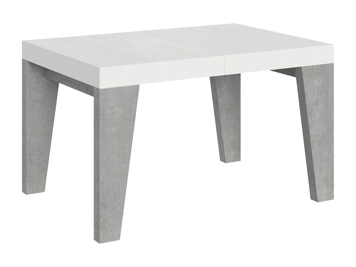 Table extensible 90x130/234 cm Naxy Mix dessus Frêne Blanc pieds Gris Béton
