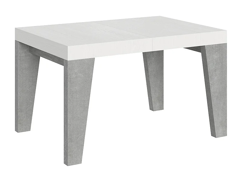 Stół rozkładany 90x130/234 cm Naxy Mix Blat jesionowy biały - Nogi cementowe