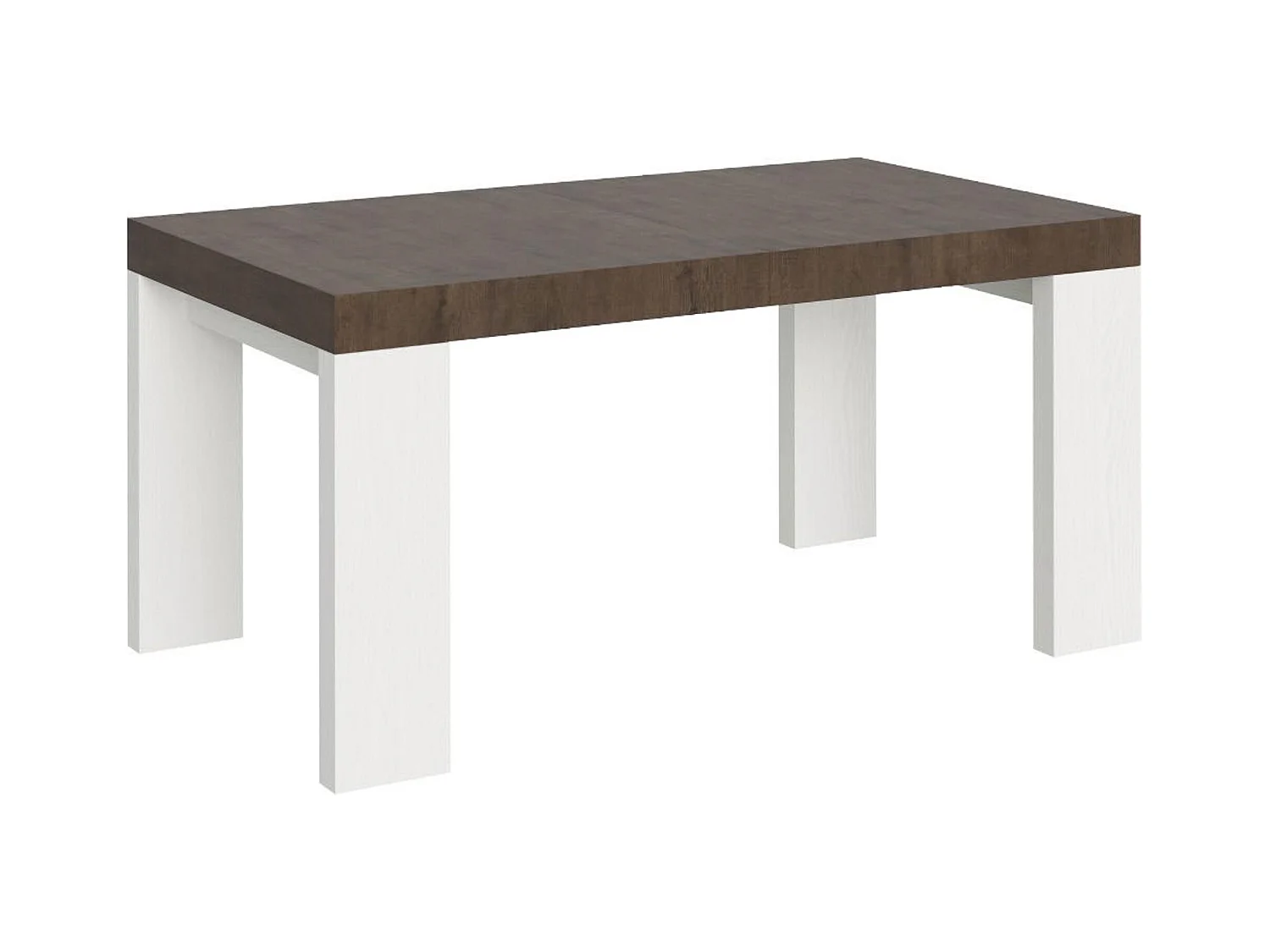 Table extensible 90x160/420 cm Roxell Mix dessus Noyer pieds Frêne Blanc