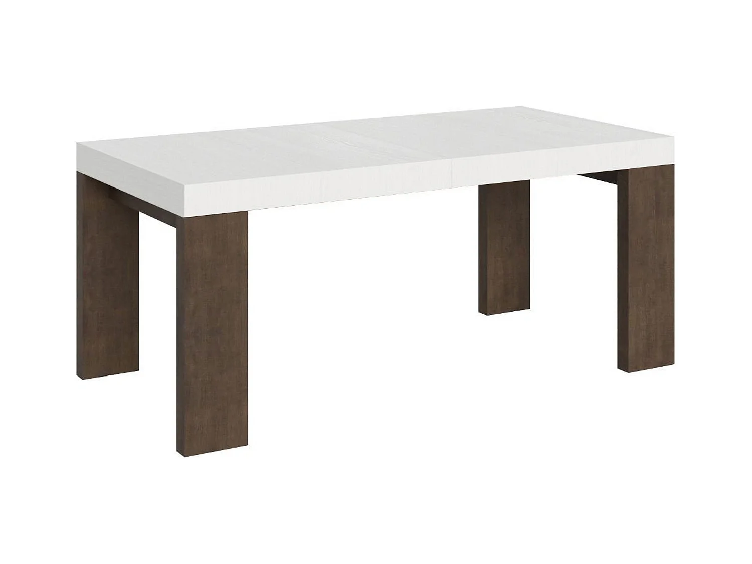 Stół rozkładany 90x180/440 cm Roxell Mix Biały jesionowy blat - Nogi z orzecha włoskiego