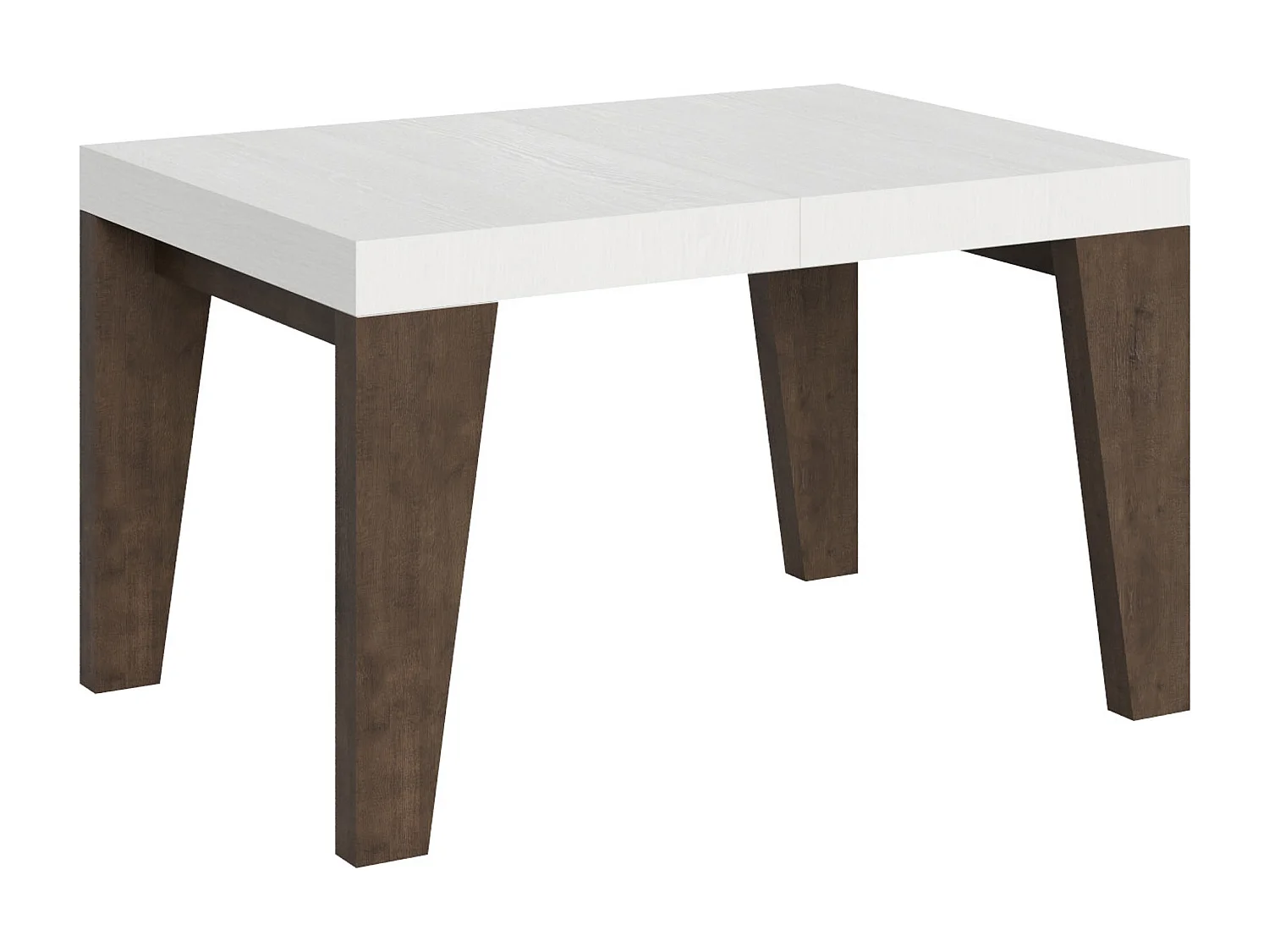 Table extensible 90x130/234 cm Naxy Mix dessus Frêne Blanc pieds Noyer