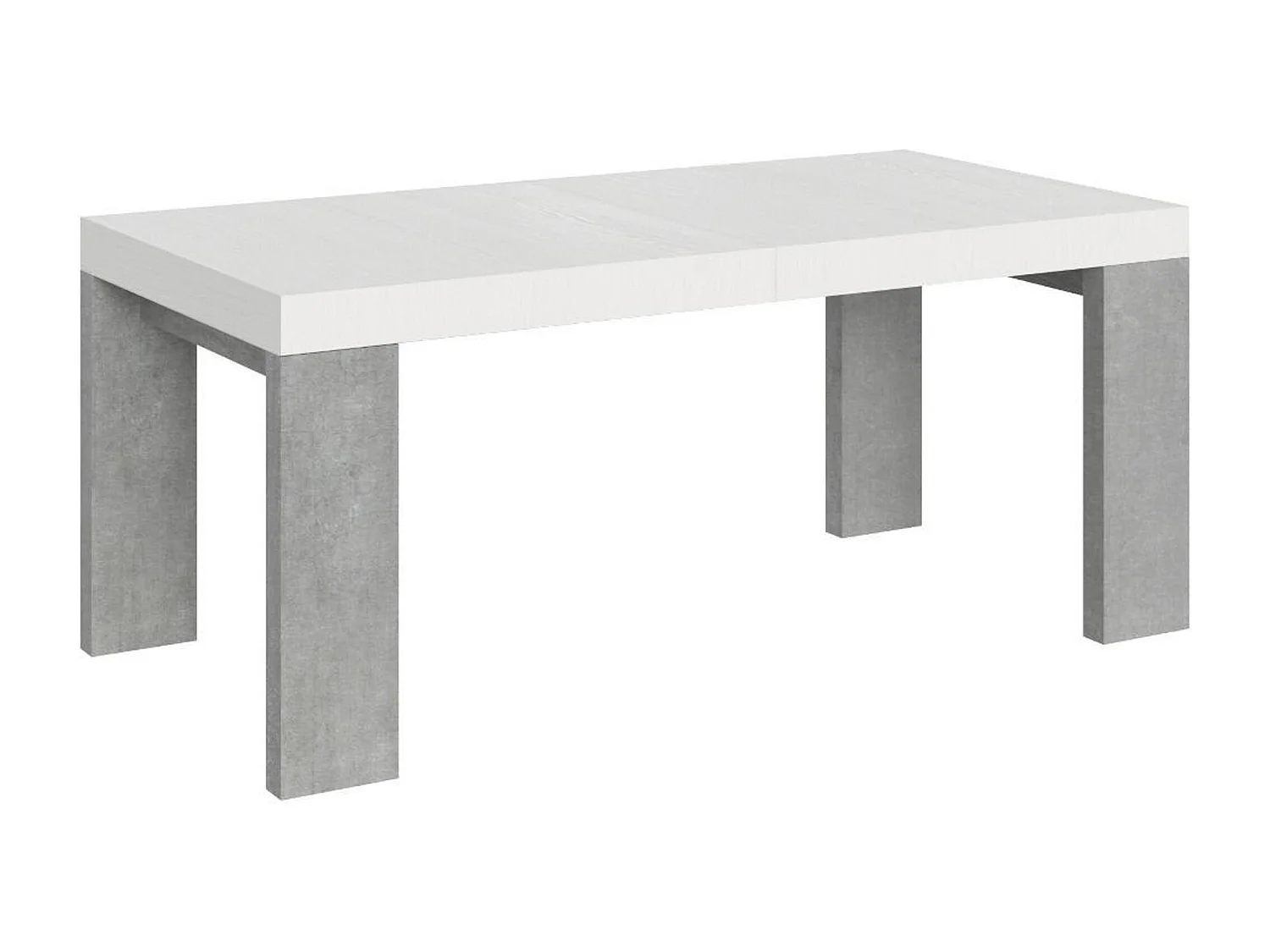 Mesa extensible 90x180/284 cm Roxell Mix Tapa fresno blanco - Patas cemento