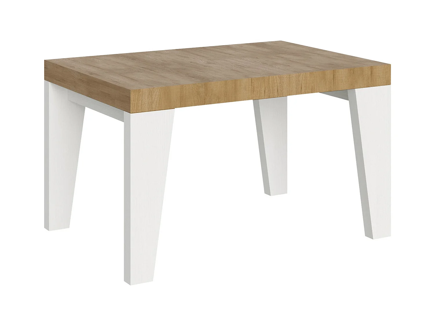 Table extensible 90x130/234 cm Naxy Mix dessus Chêne Nature pieds Frêne Blanc