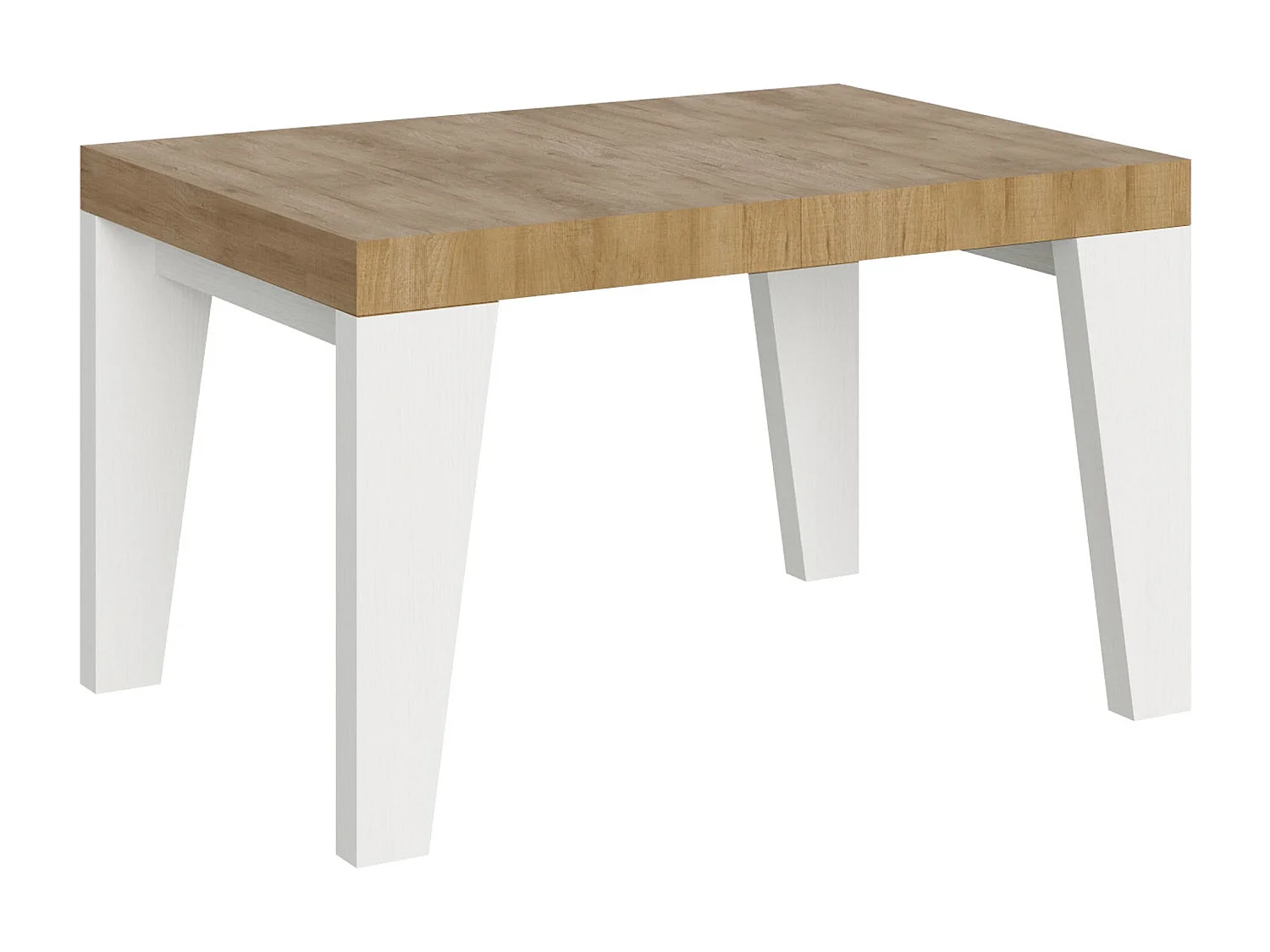 Table extensible 90x130/234 cm Naxy Mix dessus Chêne Nature pieds Frêne Blanc
