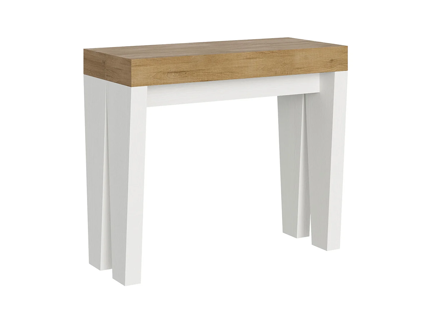 Console extensible 90x40/196 cm Spimbo Mix Small dessus Chêne Nature - structure Frêne Blanc