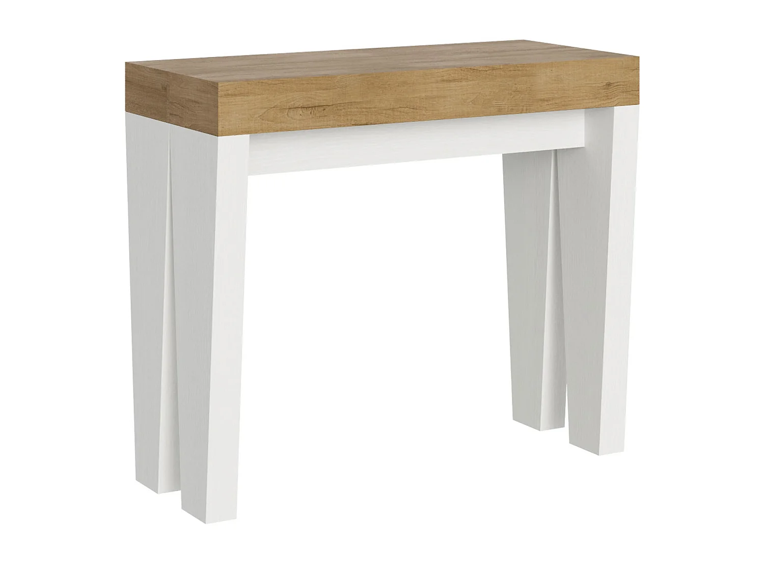 Console extensible 90x40/196 cm Spimbo Mix Small dessus chêne nature - structure frêne blanc