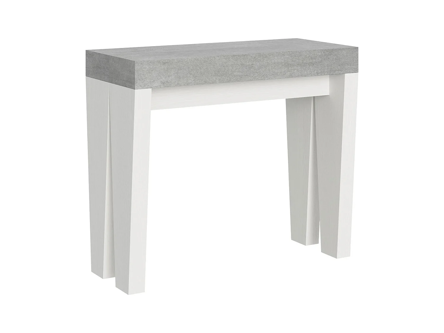 Itamoby -  Ausziehbare Konsole 90x40/196 cm Spimbo Mix Small Zementplatte – Struktur aus weißer Esche