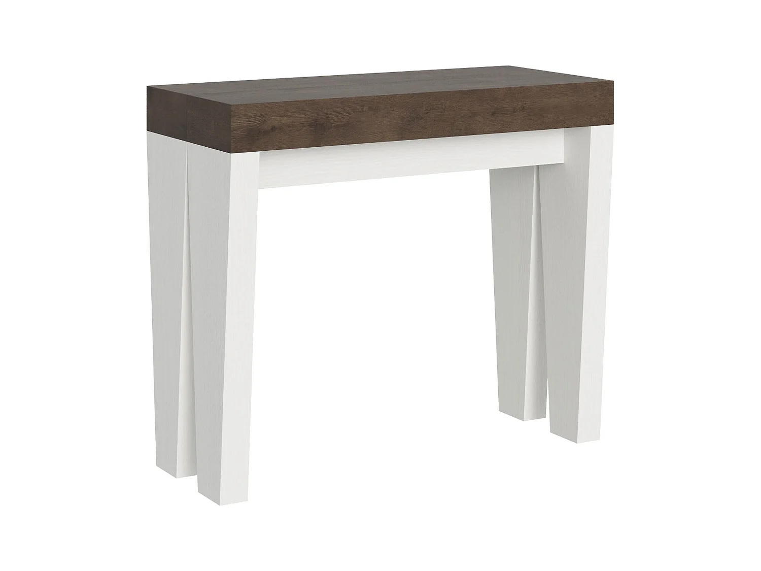 Console extensible 90x40/196 cm Spimbo Mix Small dessus Noyer - structure Frêne Blanc